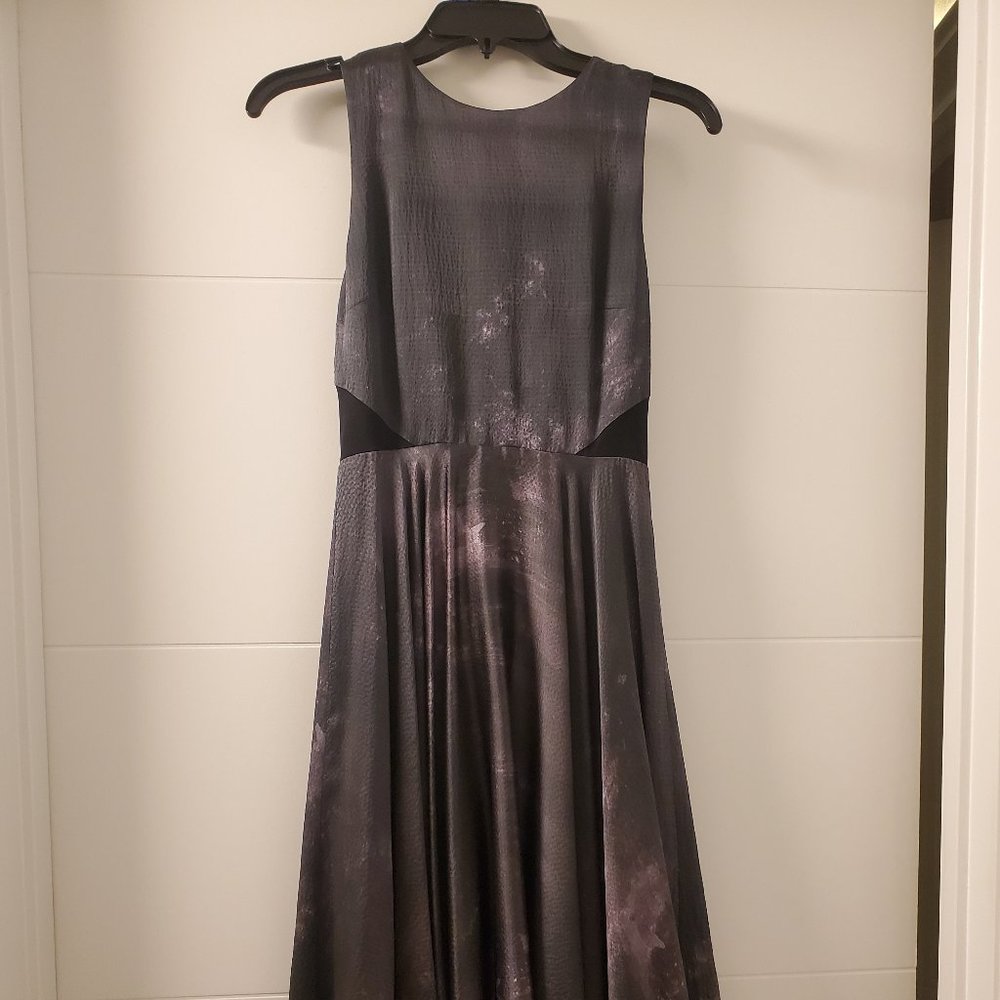 Alice + Olivia MINT CONDITION Gray and Purple Ombre/Watercolor Silk Dress